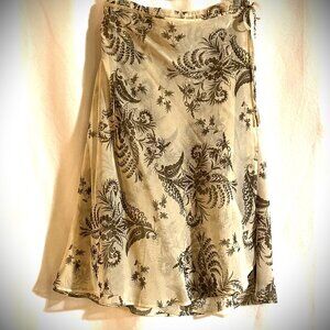 Womens Cato Wrap Around Skirt Brown & Cream Size M New Without Tags